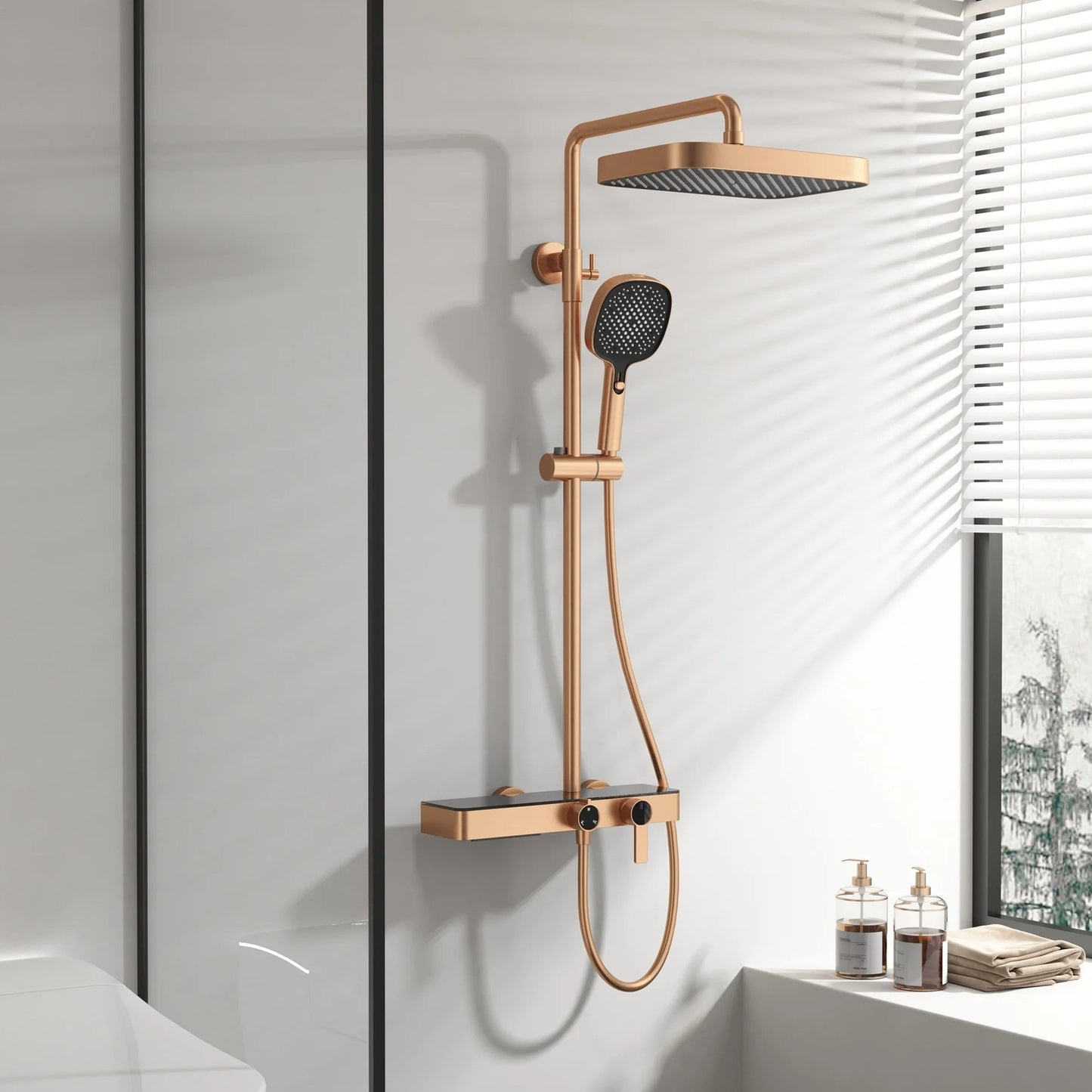 Golden Mist Dual-Mode Rainfall Shower Set