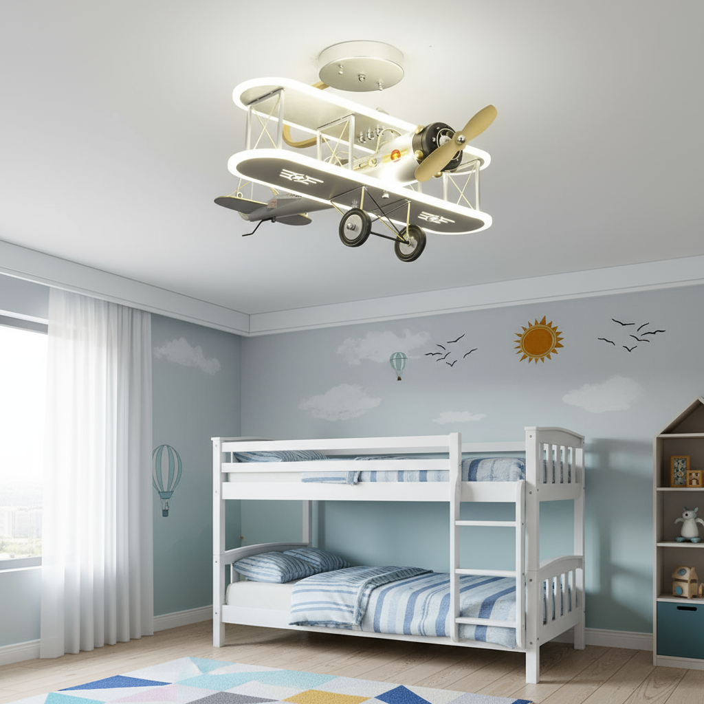 Vintage Plane Fun Bedroom Ceiling Lamp