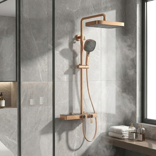 Golden Mist Dual-Mode Rainfall Shower Set