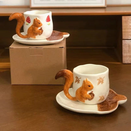 Forest Squirrel Artisan Tea Cup