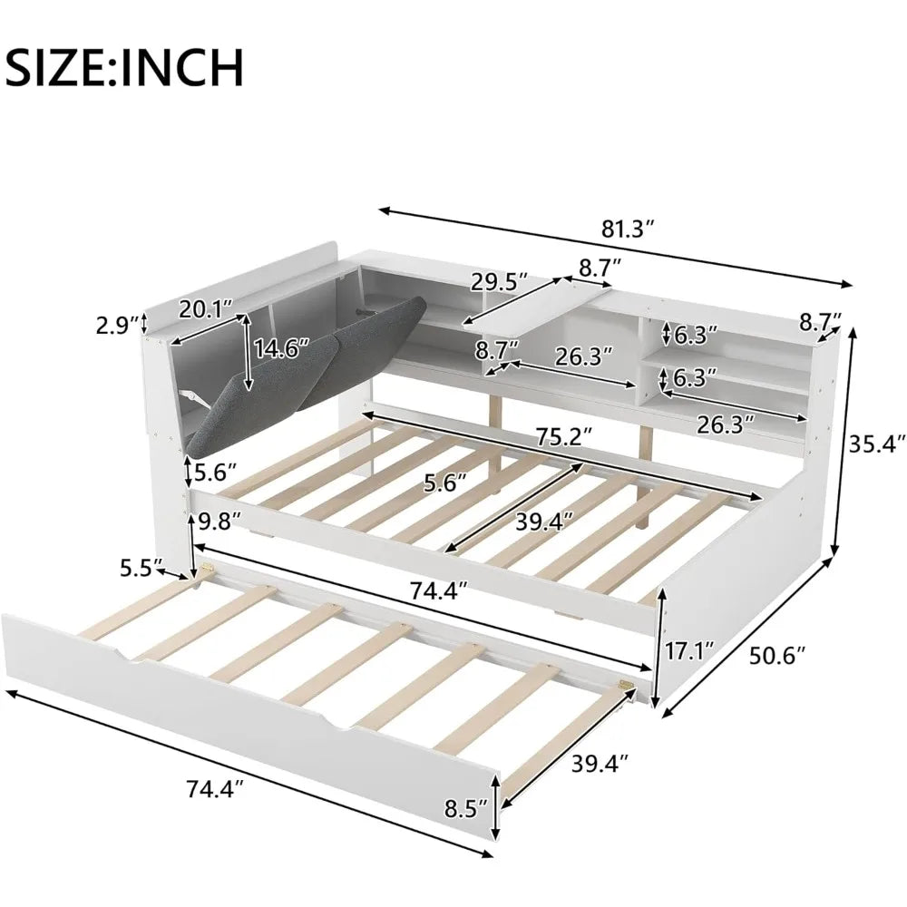 Modular Hidden Storage Drawers Modern Bed