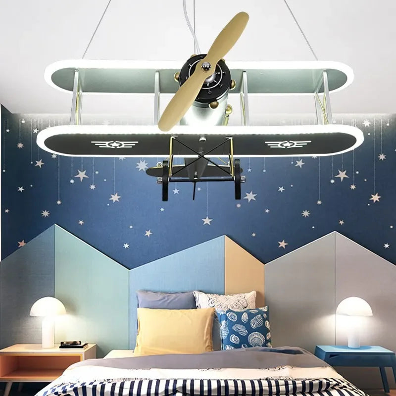 Vintage Plane Fun Bedroom Ceiling Lamp
