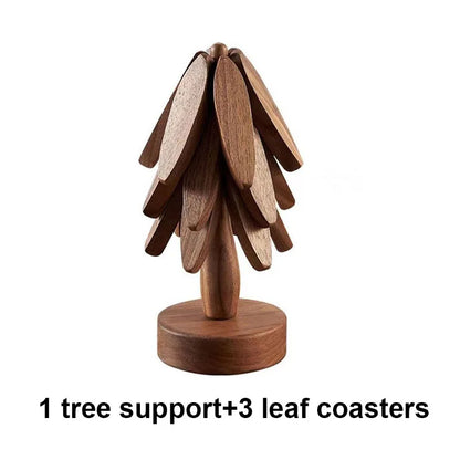 Wooden Tree Heat Resistant Coaster Set