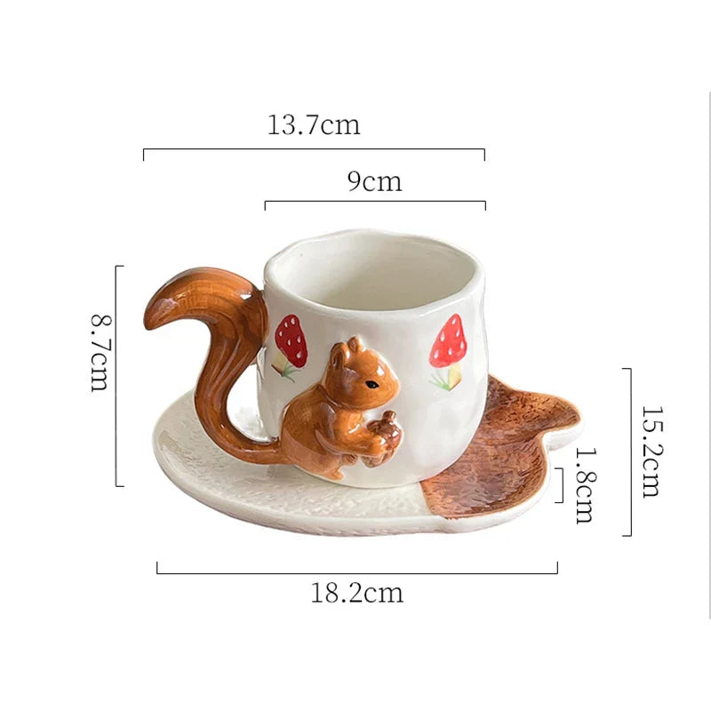 Forest Squirrel Artisan Tea Cup