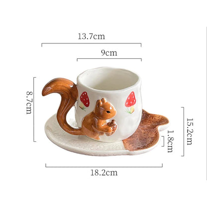 Forest Squirrel Artisan Tea Cup