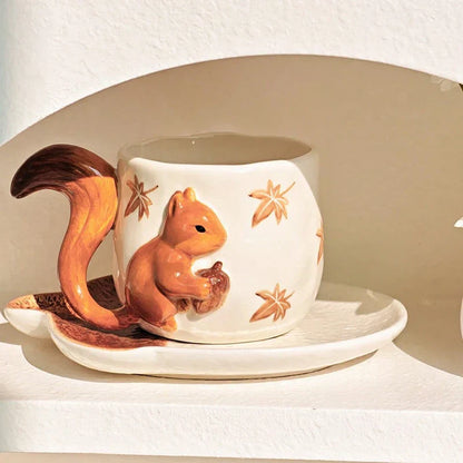 Forest Squirrel Artisan Tea Cup