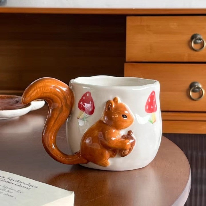 Forest Squirrel Artisan Tea Cup