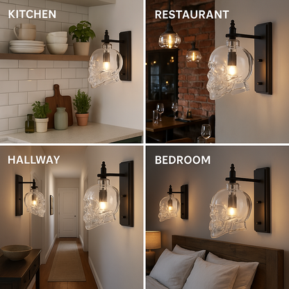 Gothic Skull Bottle Retro Wall Lamp