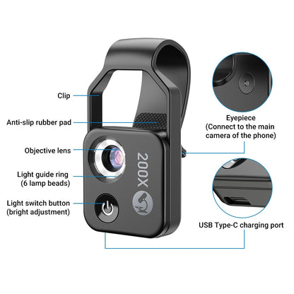 Universal 200X Zoom Phone Lens